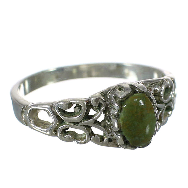 Turquoise And Authentic Sterling Silver Southwestern Ring Size 6-3/4 YX91758